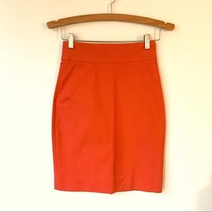 NWT ZAC POSEN Orange Pencil Skirt, Size 0